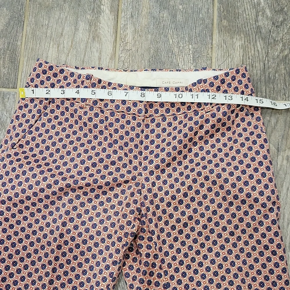J.CREW Cafe Capri Pants Flower Print Size 00 - Picture 4 of 6